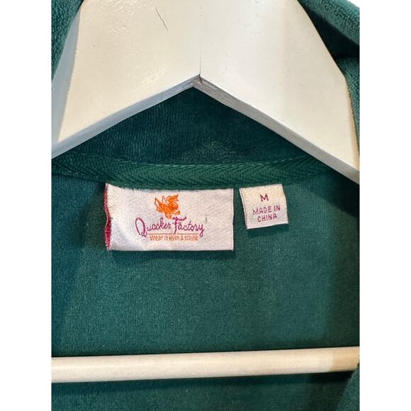 Quacker Factory Green Velour Sparkle vest Medium Preowned - Picture 5 of 5